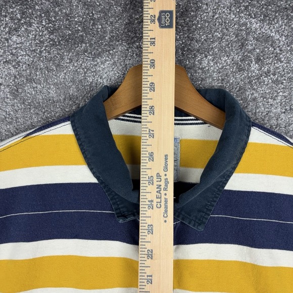 Vintage Lands End Rugby Shirt Men's XL Heavy Cotton Long Sleeve Striped Preppy - Picture 7 of 9
